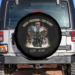 Fireman 250 Years of America Spare Tire Cover Faith Freedom Firefighter American Flag Cross TS14 No hole Black Print Your Wear