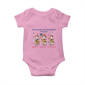 Fireman 250 Years of America Baby Onesie Silly Goose Firefighter Honor Service Freedom TS14 Light Pink Print Your Wear
