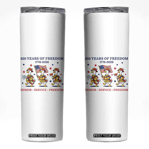Fireman 250 Years of America Skinny Tumbler Silly Goose Firefighter Honor Service Freedom TS14 White Print Your Wear