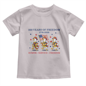 Fireman 250 Years of America Toddler T Shirt Silly Goose Firefighter Honor Service Freedom TS14 Ice Gray Print Your Wear
