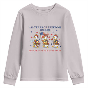Fireman 250 Years of America Youth Sweatshirt Silly Goose Firefighter Honor Service Freedom TS14 Ice Gray Print Your Wear