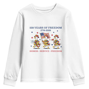 Fireman 250 Years of America Youth Sweatshirt Silly Goose Firefighter Honor Service Freedom TS14 White Print Your Wear