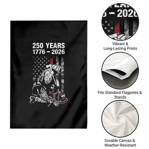 Fireman 250 Years of America Garden Flag Firefighter Red US Patriotic 4th Of July TS14 Print Your Wear