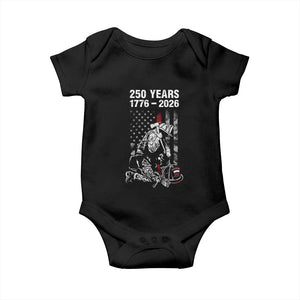 Fireman 250 Years of America Baby Onesie Firefighter Red US Patriotic 4th Of July TS14 Black Print Your Wear