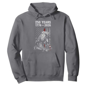 Fireman 250 Years of America Hoodie Firefighter Red US Patriotic 4th Of July TS14 Charcoal Print Your Wear