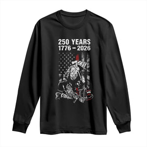 Fireman 250 Years of America Long Sleeve Shirt Firefighter Red US Patriotic 4th Of July TS14 Black Print Your Wear