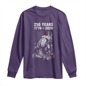 Fireman 250 Years of America Long Sleeve Shirt Firefighter Red US Patriotic 4th Of July TS14 Purple Print Your Wear