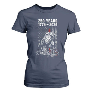 Fireman 250 Years of America T Shirt For Women Firefighter Red US Patriotic 4th Of July TS14 Navy Print Your Wear