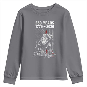 Fireman 250 Years of America Youth Sweatshirt Firefighter Red US Patriotic 4th Of July TS14 Charcoal Print Your Wear