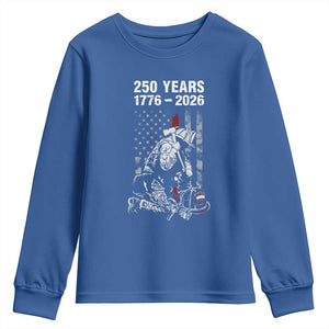 Fireman 250 Years of America Youth Sweatshirt Firefighter Red US Patriotic 4th Of July TS14 Royal Blue Print Your Wear