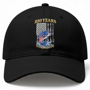 250th Anniversary USA Fishing Baseball Cap Patriotic Fisherman American Flag TS14 Print Your Wear