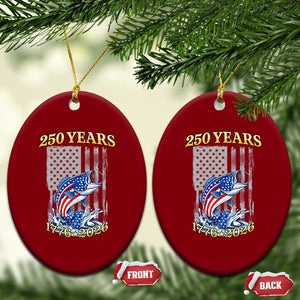 250th Anniversary USA Fishing Ceramic Ornament Patriotic Fisherman American Flag TS14 Print Your Wear