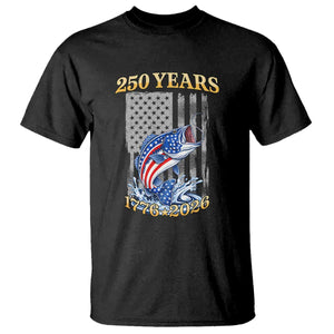 America 250th Fishing T Shirt Patriotic Fisherman American Flag TS14 Black Print Your Wear