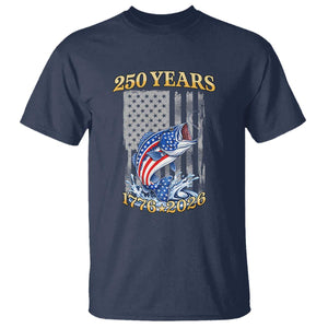 America 250th Fishing T Shirt Patriotic Fisherman American Flag TS14 Navy Print Your Wear