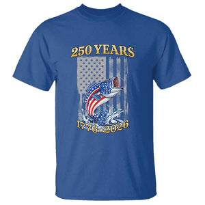 America 250th Fishing T Shirt Patriotic Fisherman American Flag TS14 Royal Blue Print Your Wear