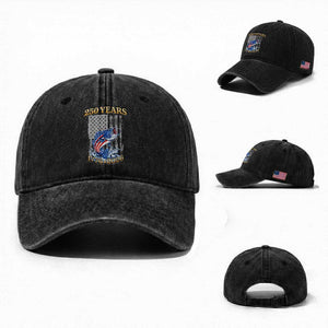 America 250th Fishing Washed Cotton Baseball Cap Patriotic Fisherman American Flag TS14 Washed Cap Universal Fit Black Print Your Wear