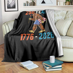 Bigfoot America 250 Throw Blanket Funny Sasquatch American Flag Fireworks Fourth of July TS14 Print Your Wear