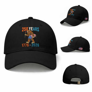 Bigfoot America 250 Baseball Cap Funny Sasquatch American Flag Fireworks Fourth of July TS14 Baseball Cap Universal Fit Black Print Your Wear