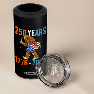 250th Anniversary USA Bigfoot 4 in 1 Can Cooler Tumbler Funny Sasquatch American Flag Fireworks Fourth of July TS14 Print Your Wear