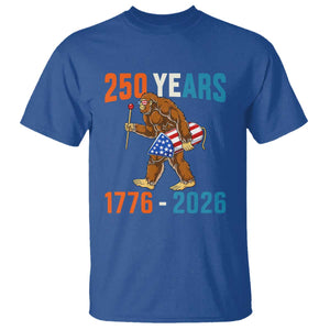 Bigfoot America 250 T Shirt Funny Sasquatch American Flag Fireworks Fourth of July TS14 Royal Blue Print Your Wear