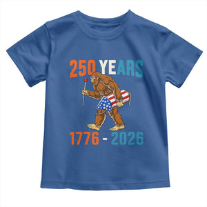 250th Anniversary USA Bigfoot Toddler T Shirt Funny Sasquatch American Flag Fireworks Fourth of July TS14 Royal Blue Print Your Wear