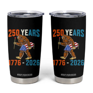 Bigfoot America 250 Tumbler Cup Funny Sasquatch American Flag Fireworks Fourth of July TS14 Black Print Your Wear