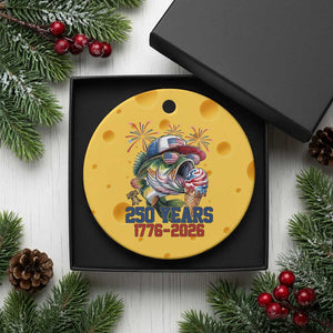 America 250th Fishing Ceramic Ornament Patriotic Bass Fish American Flag TS14 1pc Yellow Cheese Print Your Wear