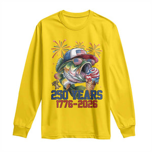 America 250th Fishing Long Sleeve Shirt Patriotic Bass Fish American Flag TS14 Daisy Print Your Wear