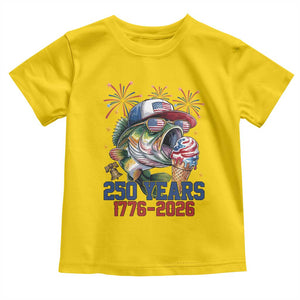 America 250th Fishing Toddler T Shirt Patriotic Bass Fish American Flag TS14 Daisy Print Your Wear