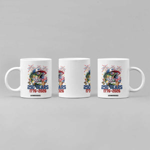 America 250th Fishing Coffee Mug Patriotic Bass Fish American Flag TS14 Print Your Wear