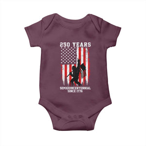 250th Anniversary USA Baby Onesie Bigfoot Patriotic American USA Flag TS14 Maroon Print Your Wear