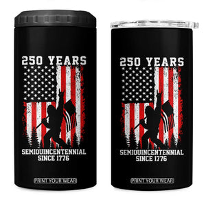 250th Anniversary USA 4 in 1 Can Cooler Tumbler Bigfoot Patriotic American USA Flag TS14 One Size: 16 oz Black Print Your Wear