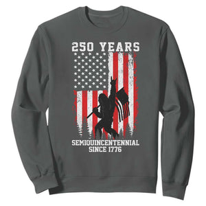 250th Anniversary USA Sweatshirt Bigfoot Patriotic American USA Flag TS14 Dark Heather Print Your Wear