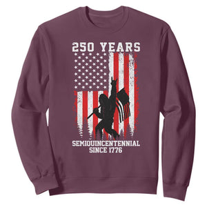 250th Anniversary USA Sweatshirt Bigfoot Patriotic American USA Flag TS14 Maroon Print Your Wear