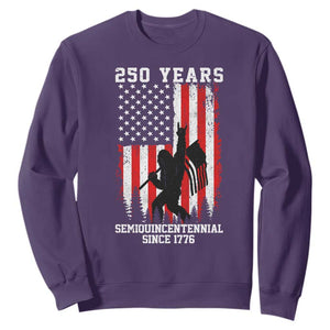 250th Anniversary USA Sweatshirt Bigfoot Patriotic American USA Flag TS14 Purple Print Your Wear