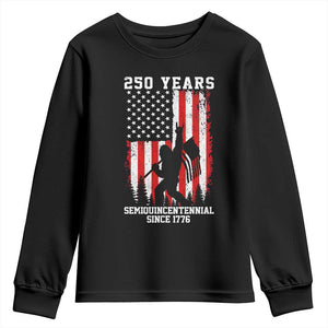 250th Anniversary USA Youth Sweatshirt Bigfoot Patriotic American USA Flag TS14 Black Print Your Wear