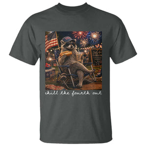 Funny Raccoon 4th of July T Shirt Chill The Fourth Out TS14 Dark Heather Print Your Wear