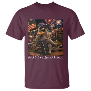 Funny Raccoon 4th of July T Shirt Chill The Fourth Out TS14 Maroon Print Your Wear