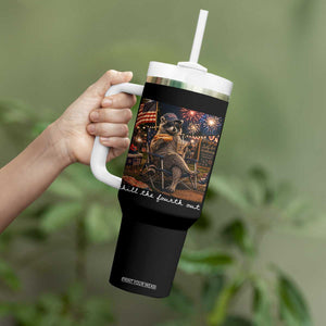 Funny Raccoon 4th of July Tumbler With Handle Chill The Fourth Out TS14 Print Your Wear