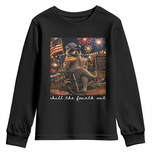 Funny Raccoon 4th of July Youth Sweatshirt Chill The Fourth Out TS14 Black Print Your Wear