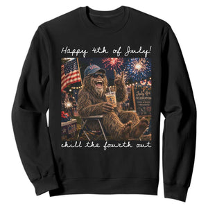 4th of July Bigfoot Sweatshirt Patriotic Sasquatch American Flag Party Festival TS14 Black Print Your Wear