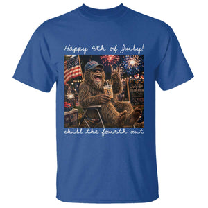 4th of July Bigfoot T Shirt Patriotic Sasquatch American Flag Party Festival TS14 Royal Blue Print Your Wear