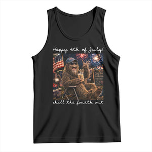 4th of July Bigfoot Tank Top Patriotic Sasquatch American Flag Party Festival TS14 Black Print Your Wear
