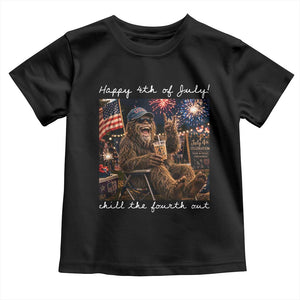 4th of July Bigfoot Toddler T Shirt Patriotic Sasquatch American Flag Party Festival TS14 Black Print Your Wear