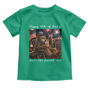 4th of July Bigfoot Toddler T Shirt Patriotic Sasquatch American Flag Party Festival TS14 Irish Green Print Your Wear