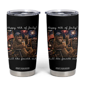 4th of July Bigfoot Tumbler Cup Patriotic Sasquatch American Flag Party Festival TS14 Black Print Your Wear