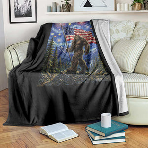 Bigfoot Patriotic 250 Years of Freedom Throw Blanket American USA Flag Stary Night TS14 Print Your Wear