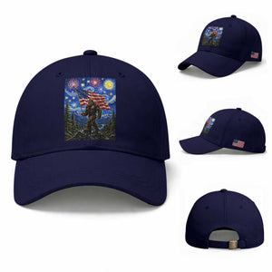 Bigfoot Patriotic 250 Years of Freedom Baseball Cap American USA Flag Stary Night TS14 Baseball Cap Universal Fit Dark Blue Print Your Wear