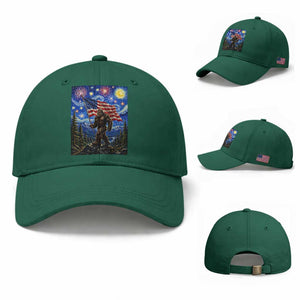 Bigfoot Patriotic 250 Years of Freedom Baseball Cap American USA Flag Stary Night TS14 Baseball Cap Universal Fit Irish Green Print Your Wear