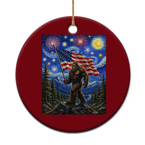 Bigfoot Patriotic 250 Years of Freedom Ceramic Ornament American USA Flag Stary Night TS14 1pc Red Print Your Wear